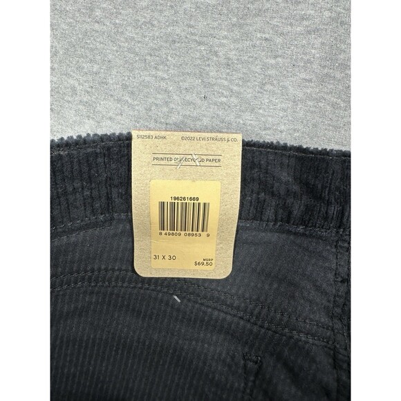 NEW! NWT LEVI'S 311 Shaping Skinny Corduroy Jeans Black Size 31x30 Irregular - Picture 2 of 6